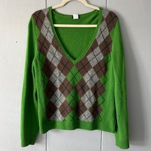 Large JCrew V-neck sweater. Good condition, gently used.